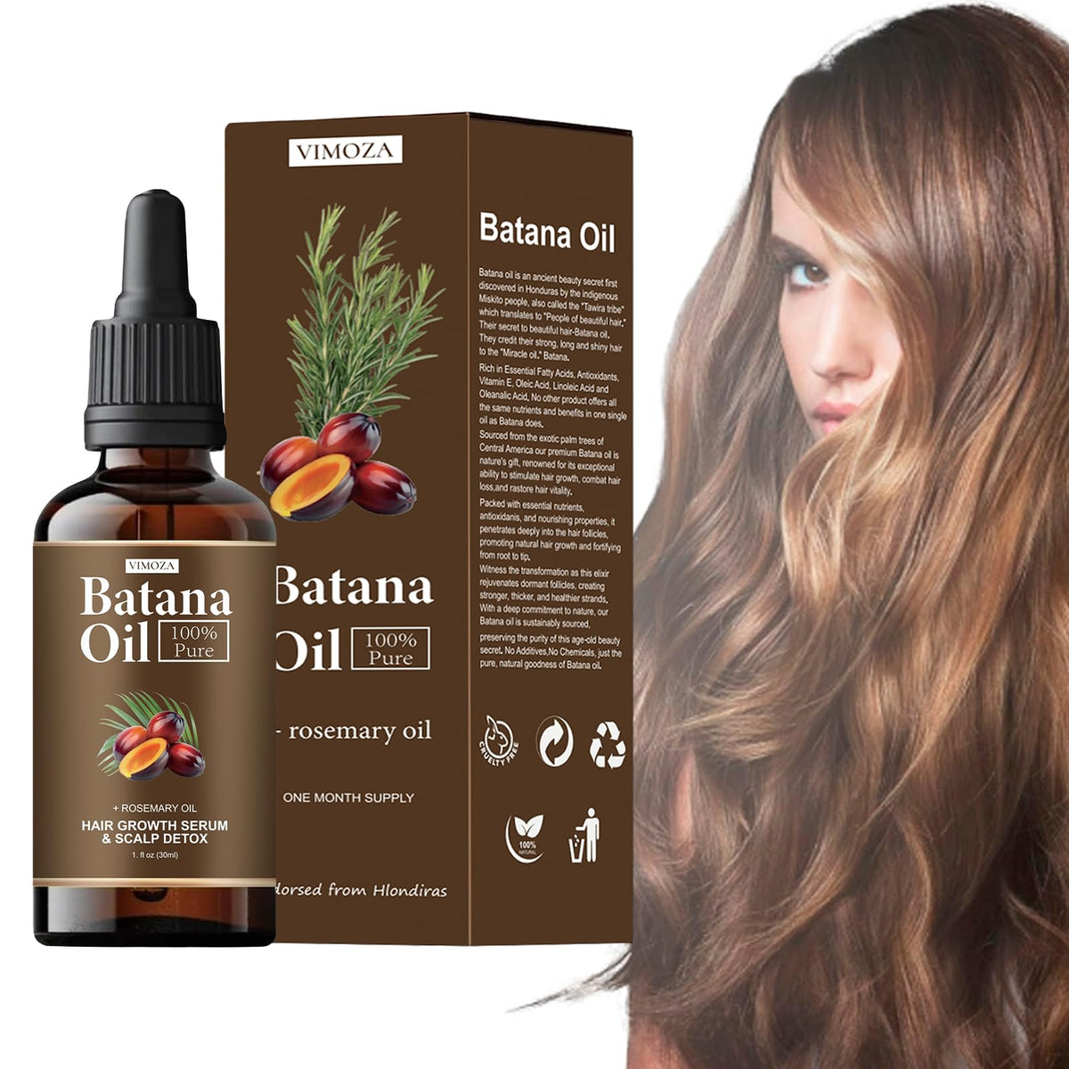 VIMOZA Batana Oil reduces frizz and knots for smoother ends