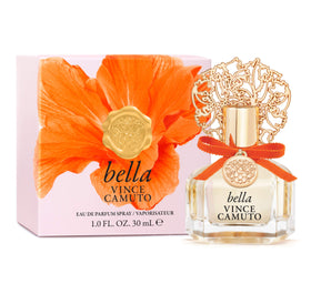 Vince Camuto Bella EDP bottle highlighting sparkling floral notes for evening wear.