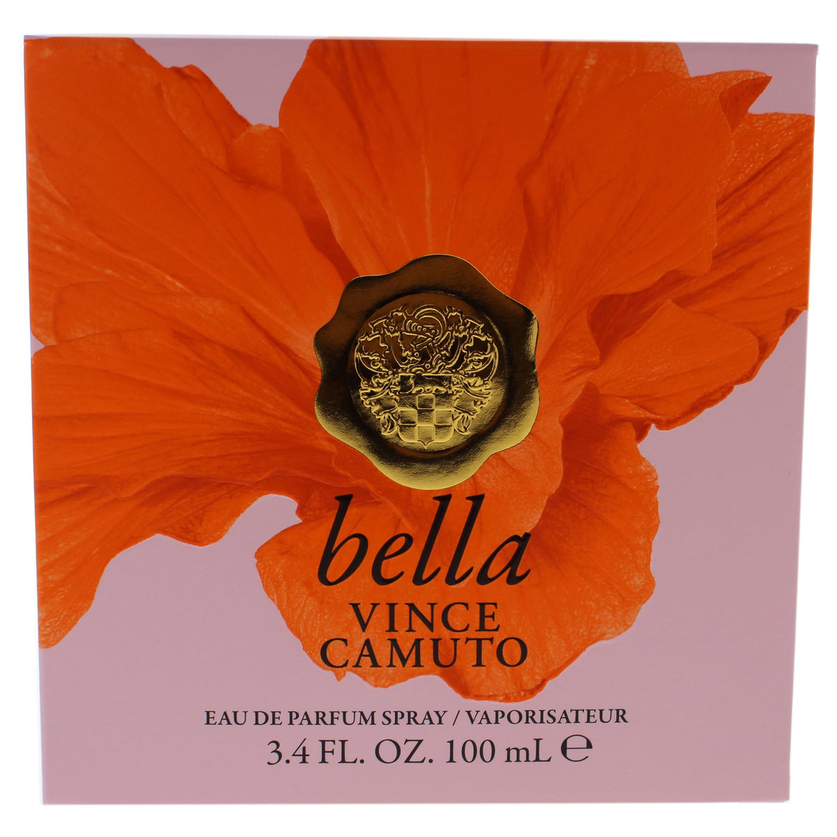 Vince Camuto Bella packaging with rose gold accents for luxe display