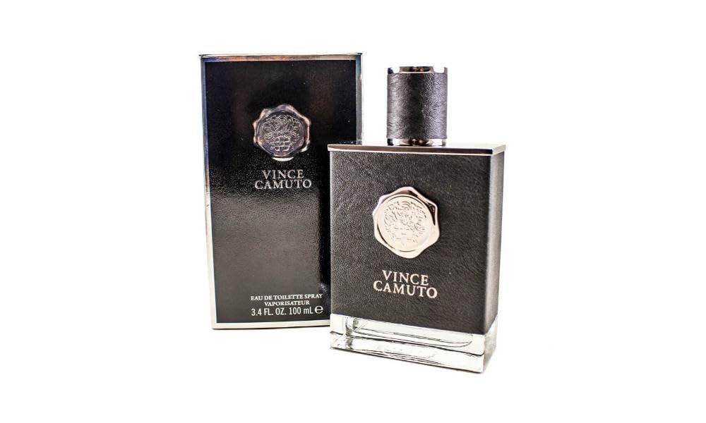 Vince Camuto Eau de Toilette spray bottle for men with bold, versatile scent.