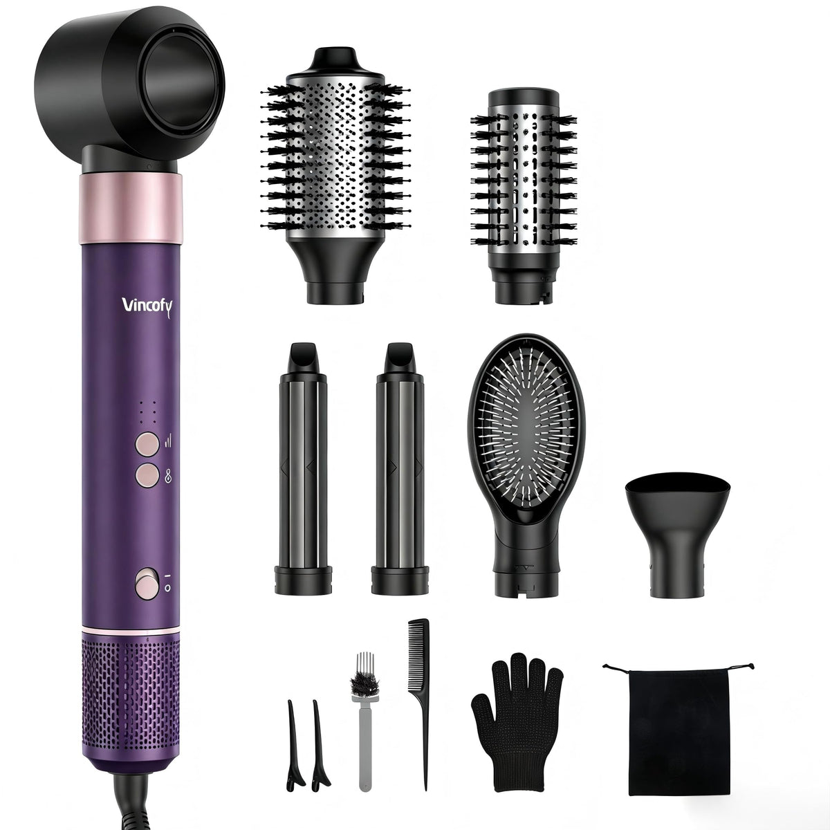 Vincofy 7 in 1 left wrap curl styling for salon like results