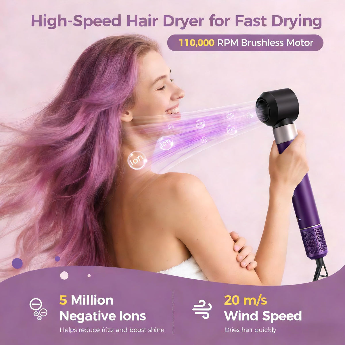 Vincofy nozzle attachment concentrates airflow for precision drying