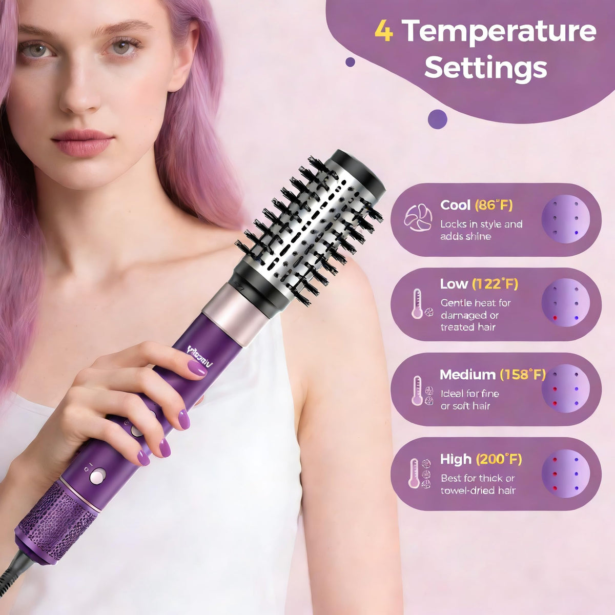 Vincofy straightening brush delivers sleek straight looks