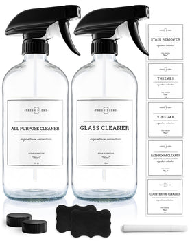 Vine Creations glass spray bottles 2-pack for versatile cleaning and gardening tasks.