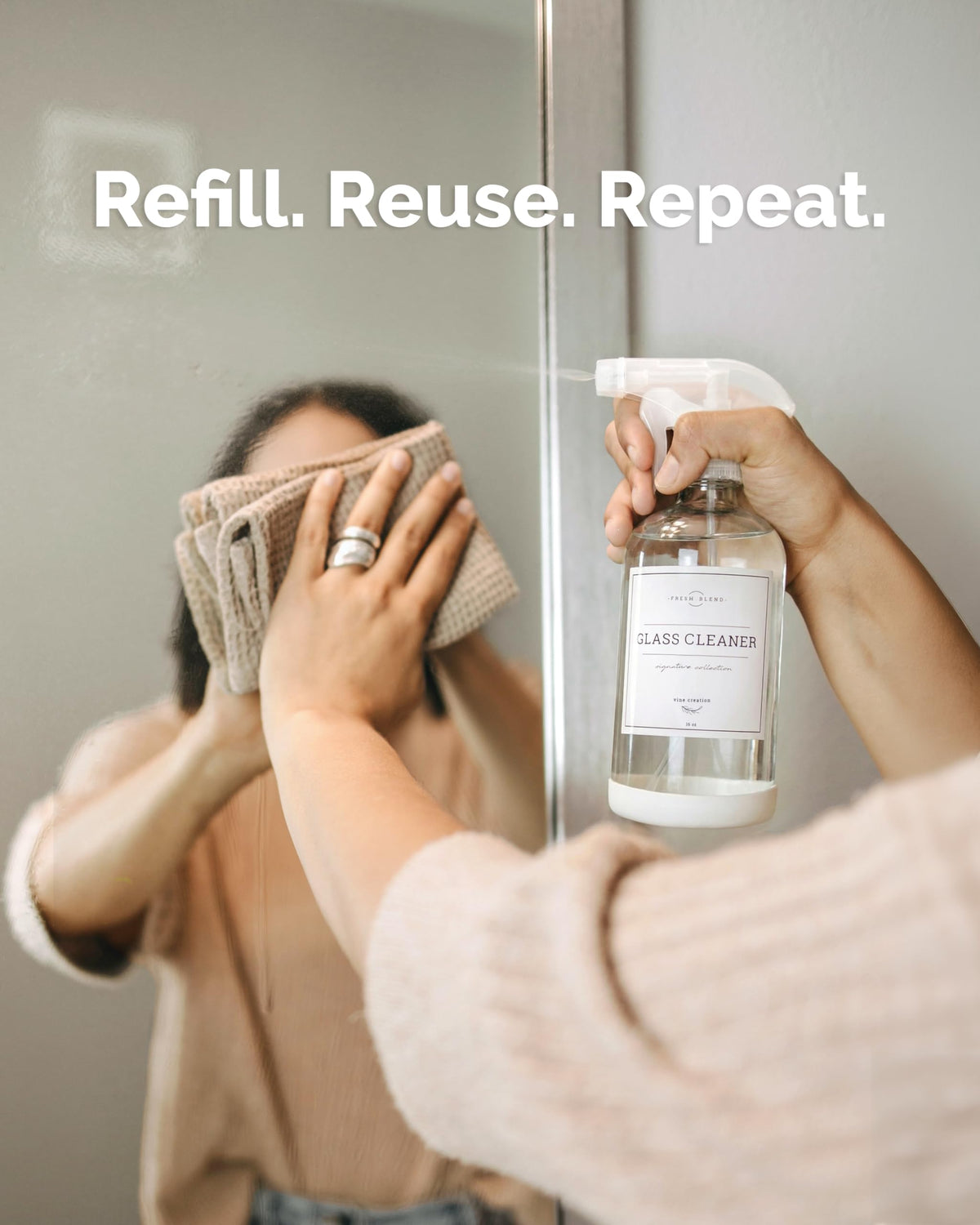 Vine Creations bottle with various cleaners demonstrates versatility