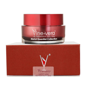 Luxurious spa-inspired routine shot with Vine Vera Merlot exfoliating gel.