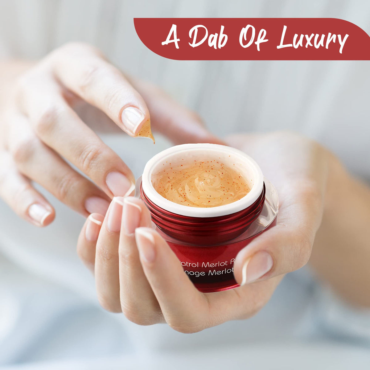 Merlot peeling gel on hand for easy, controlled application.