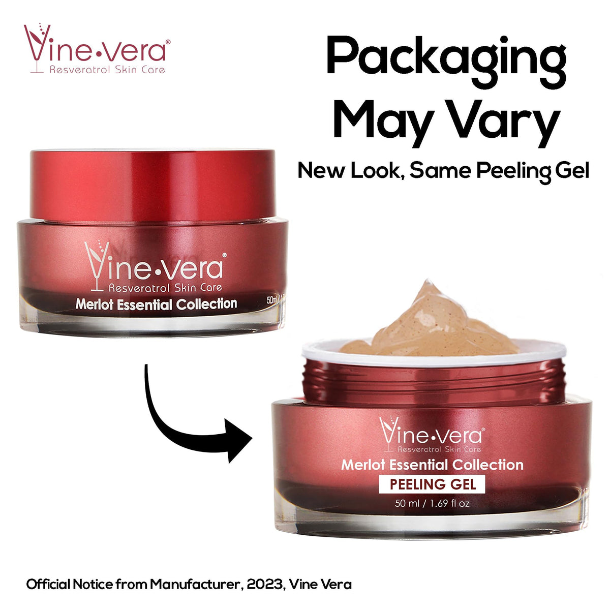 Texture closeup shows velvety micro-exfoliants in Vine Vera Merlot gel.