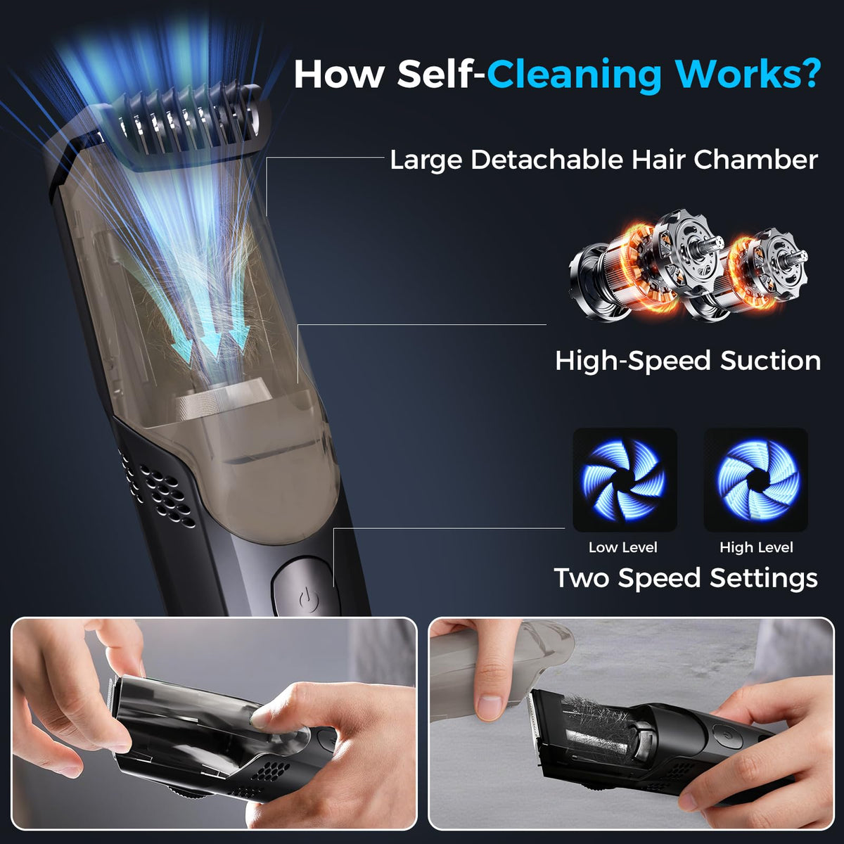 Vinid clipper is IPX6 washable for easy cleaning