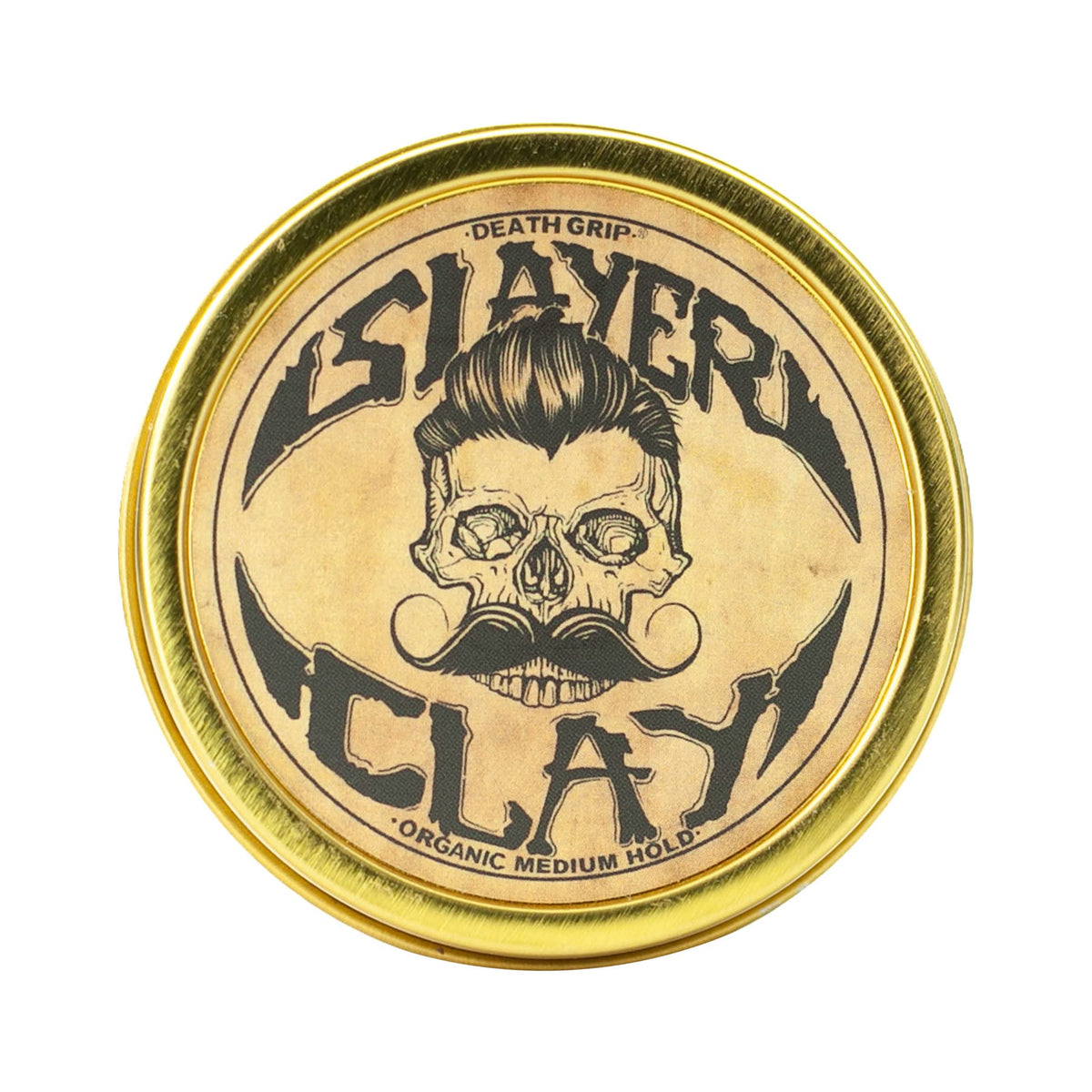 Vintage Grooming Co Slayer Clay jar front for compact medium hold styling