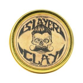 Vintage Grooming Co Slayer Clay jar front for compact medium hold styling