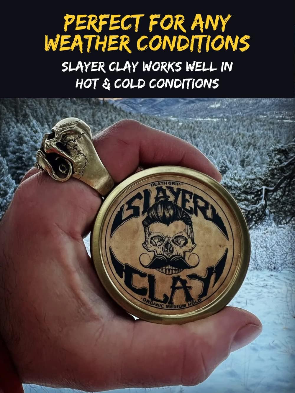 Slayer Clay label detail with vanilla lavender scent