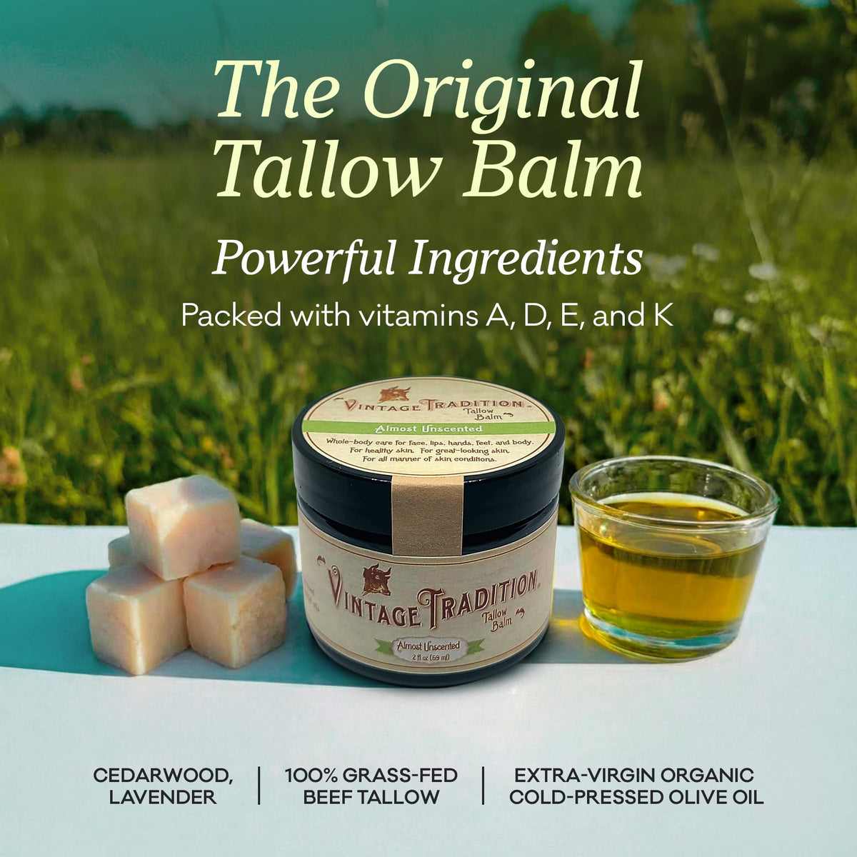Texture closeup of Vintage Tradition balm showing smooth consistency.