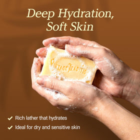 Vintage Tradition Tallow Soap creates a rich foam for comfortable cleansing.