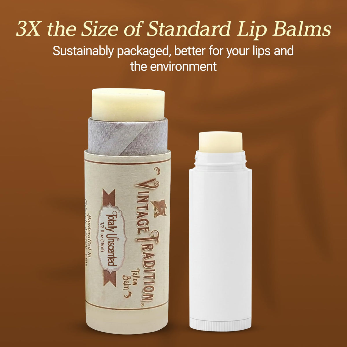 Vintage Tradition on the go tube makes lip care easy anywhere.
