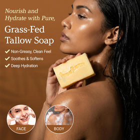 Vintage Tradition Tallow Soap body bar delivers soothing moisture after shower.