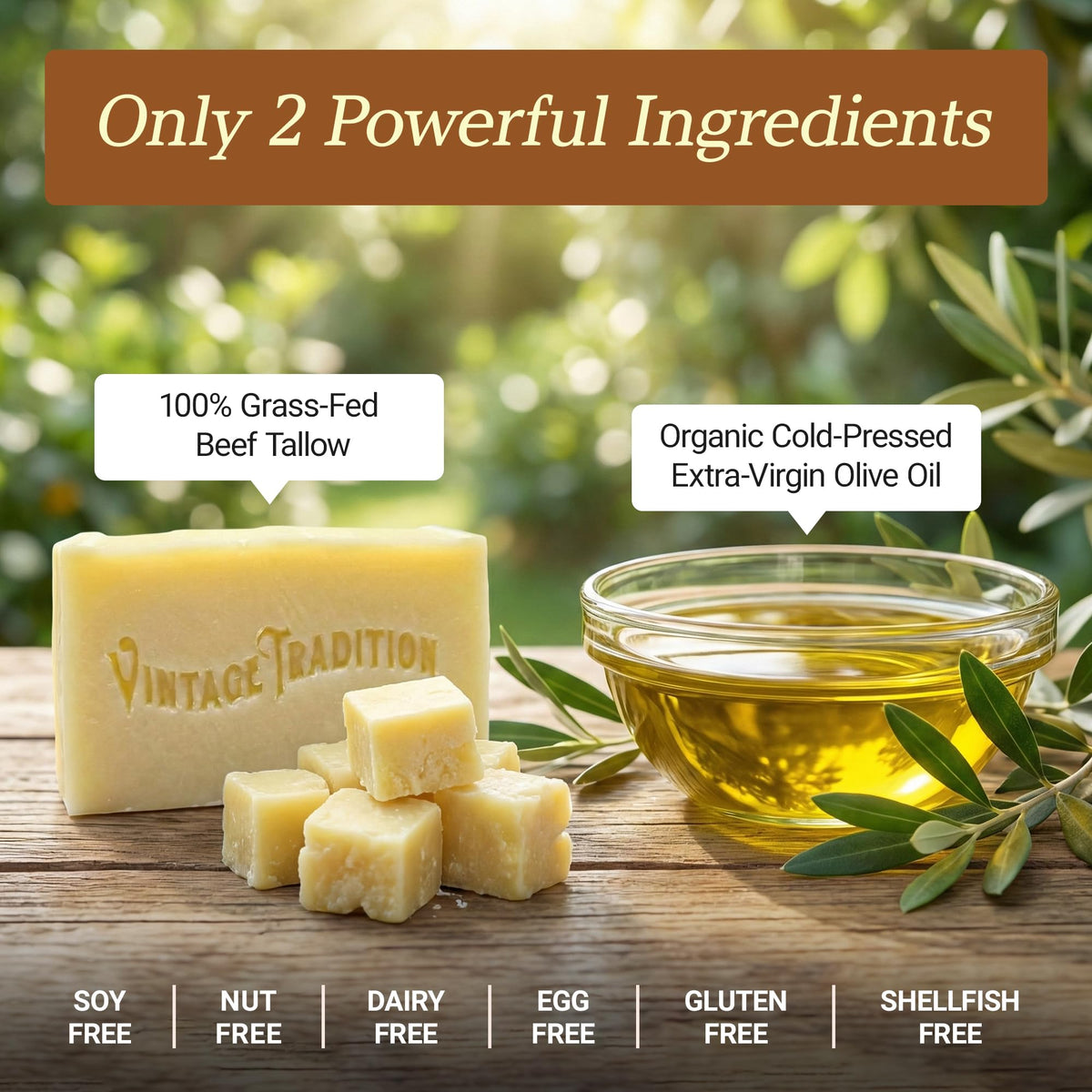 Vintage Tradition Unscented Soap lather offers a creamy, irritation-free cleanse.