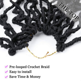 VIOLET pre-looped soft locs highlight easy installation and natural movement