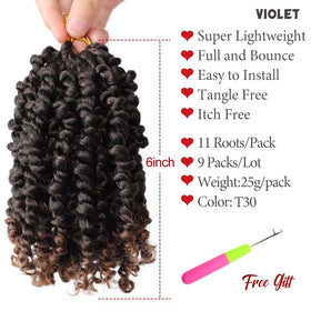 VIOLET short crochet hair 6in offering versatile daily or event looks.