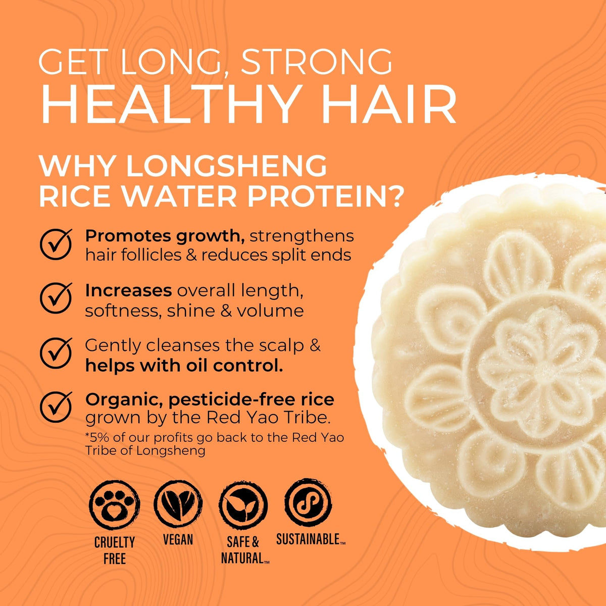 Viori Citrus Yao conditioner bar close-up highlighting hydration and detangling benefits.
