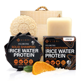 Viori Citrus Yao shampoo bar close-up showing citrus aroma and nourishing formula.