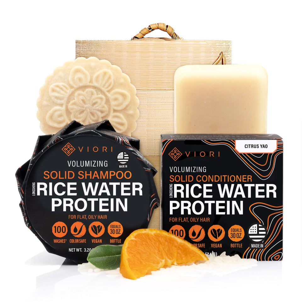 Viori Citrus Yao shampoo bar close-up showing citrus aroma and nourishing formula.