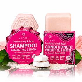 Viori Coconut Shampoo Bar pour, gentle cleanse for dry hair