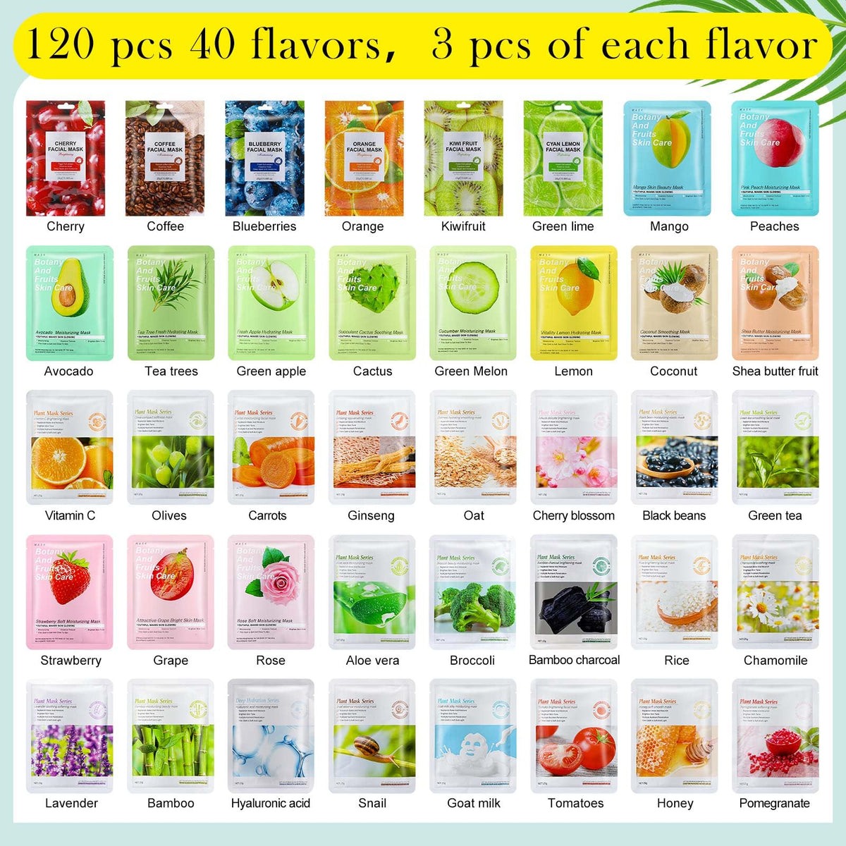 Viozakanry variety pack showcasing 40 styles for diverse skincare routines