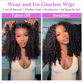 VIPbeauty glueless wear-and-go feature with secure combs and drawstring.