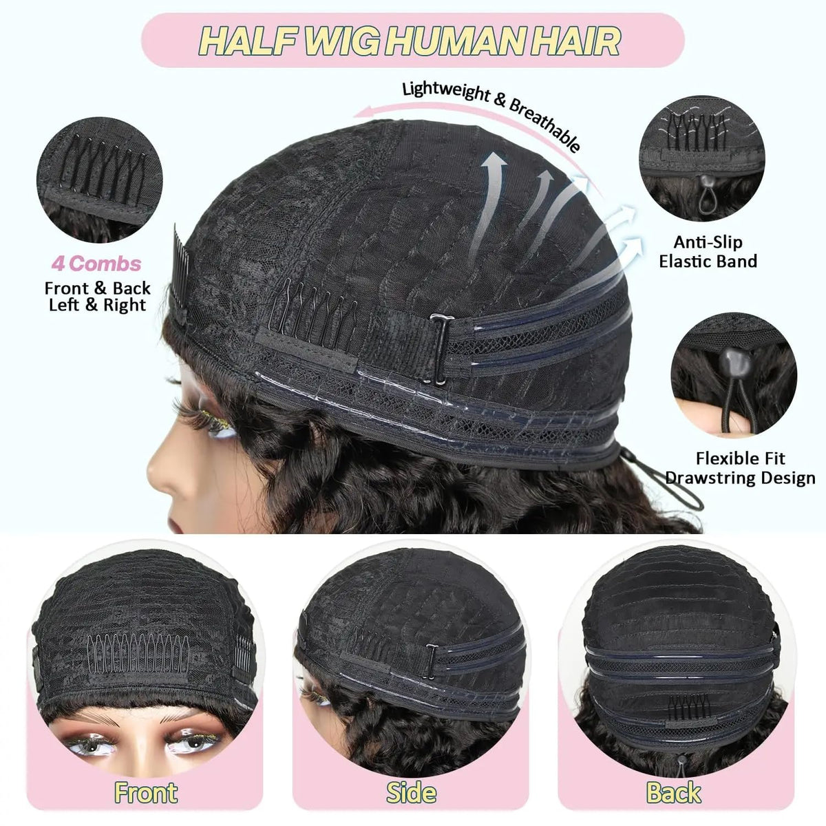 VIPbeauty virgin Burmese hair texture detail with smooth curls.