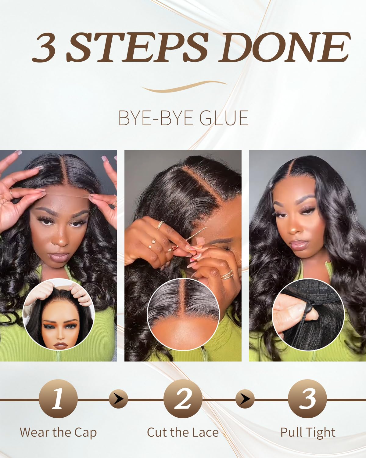 Vipgrace bleached knots detail reveals natural-looking hairline.