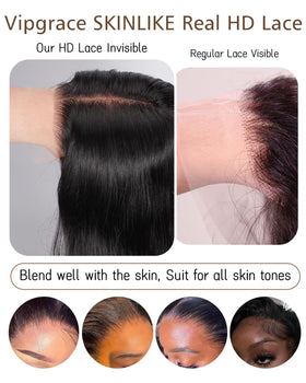 Vipgrace pre-plucked hairline image highlights easy initial styling.