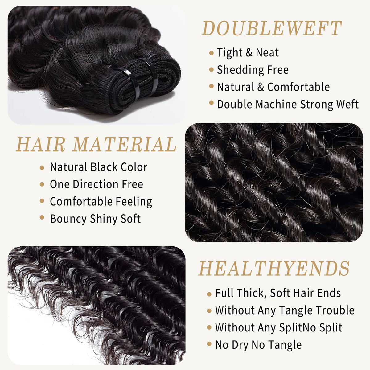 VipHonor raw bundles close-up highlights soft texture and minimal shedding.