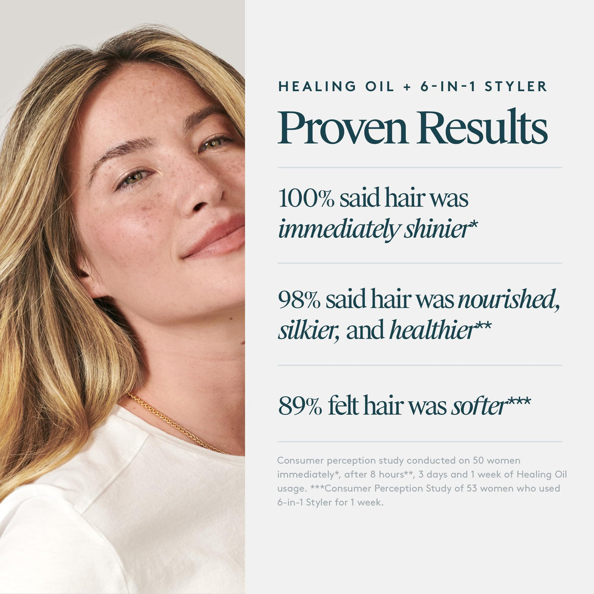 VIRTUE 6-in-1 Styler texture swirl highlighting creamy formula for easy styling.