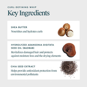 Virtue Curl Defining Whip on damp hair defines curls with hold.