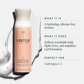 Virtue Curl Defining Whip golf-ball-sized dispense enables even distribution.