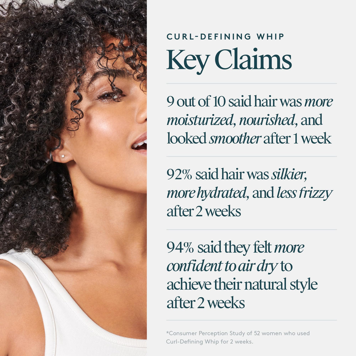 Virtue Curl Defining Whip shea butter and baobab oil ingredients close-up.