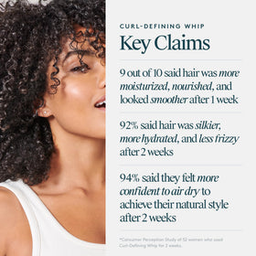 Virtue Curl Defining Whip shea butter and baobab oil ingredients close-up.