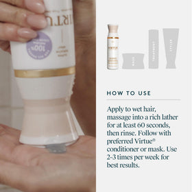 VIRTUE De-Brassing Shampoo vegan clean-label badge.