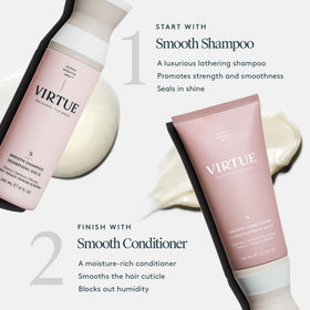 Virtue Smooth Conditioner fragrance blend with lavender and mint for refreshing scent.