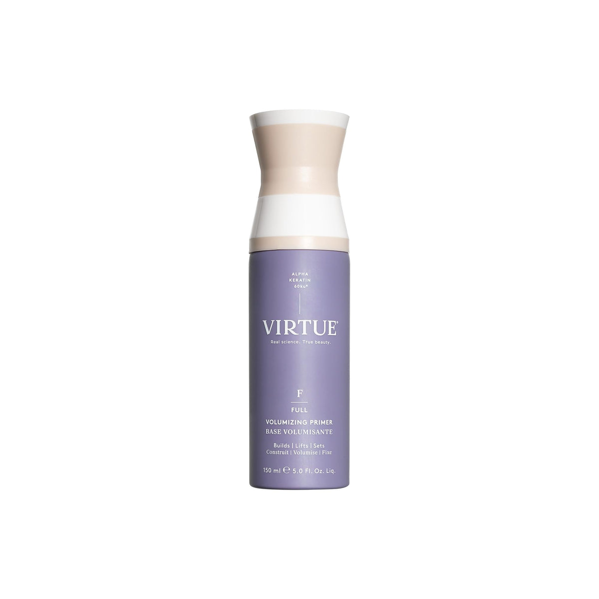 Virtue Volumizing Hair Primer Spray bottle ready for styling, lightweight root boost.