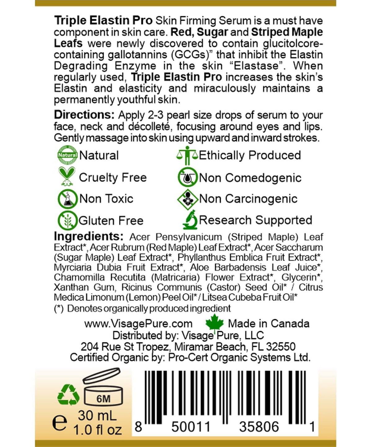 Visage Pure box and bottle convey organic quality and physician-formulated skincare.