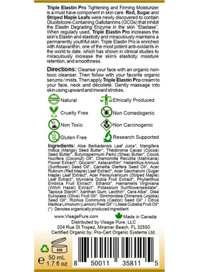 USDA Organic label on Visage Pure packaging signals toxin-free formulation.