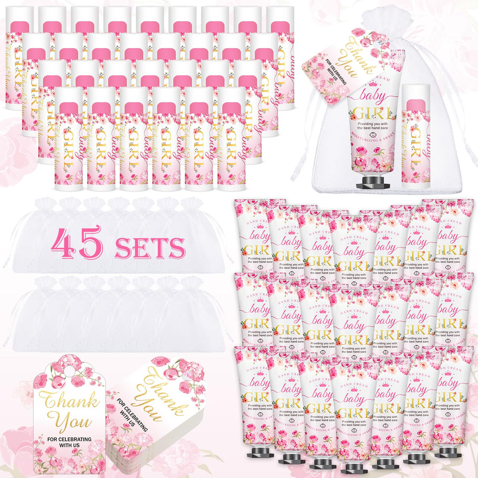 VISCOO baby shower hand cream set displayed for guests with portable moisture on the go.