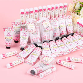 VISCOO pink flower design packaging evokes a festive baby girl theme.