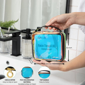 Visfresh refillable case keeps towels dry and organized.