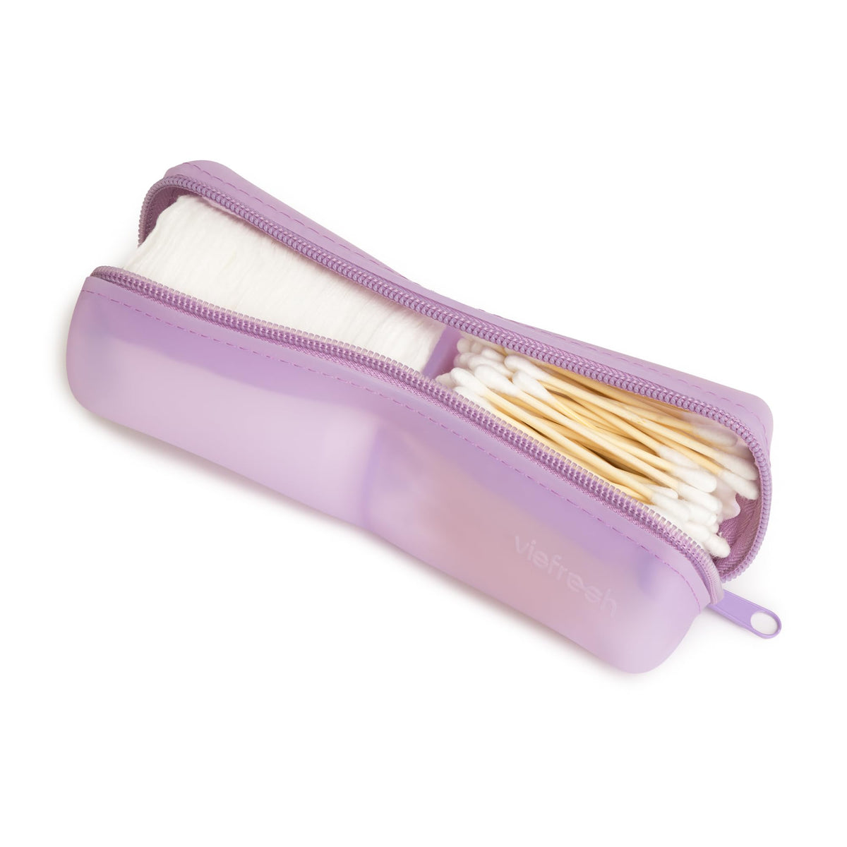Visfresh Cotton Qtips travel case front view for tidy on-the-go organization.
