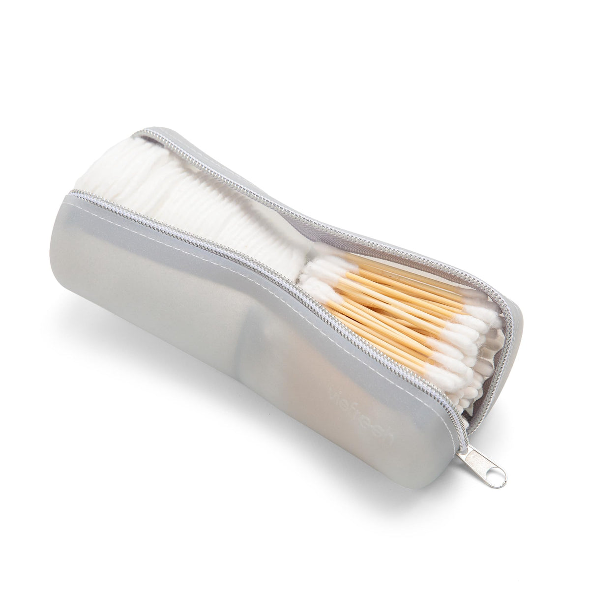 Visfresh cotton round swab travel case with see-through design for quick access