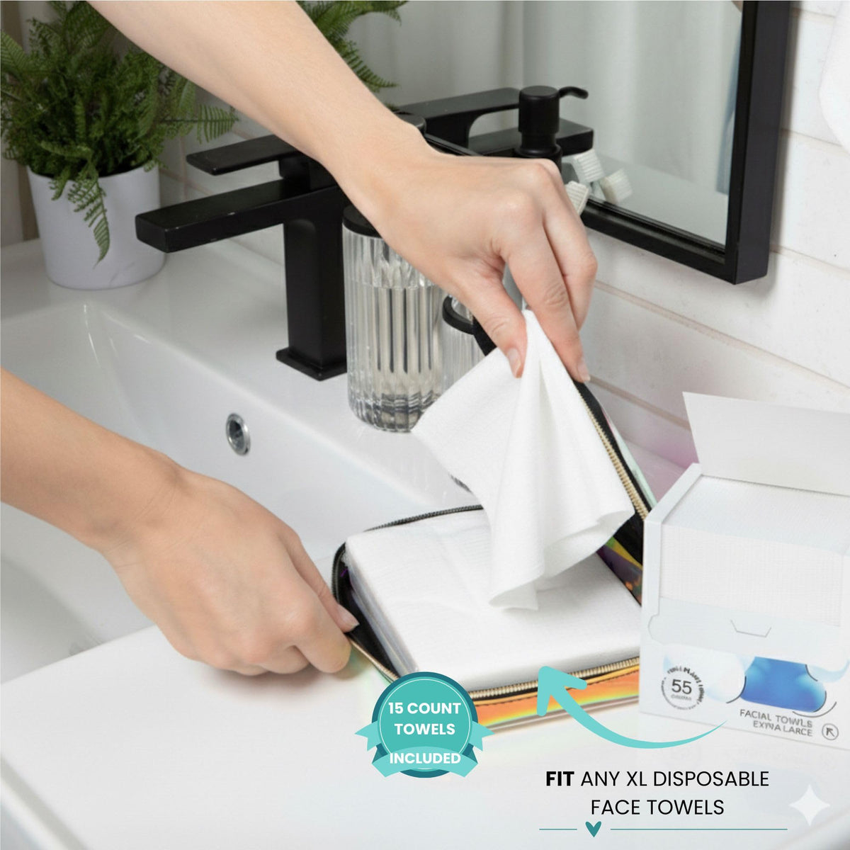 Visfresh xl-face-towels-10x12, ultra-soft for cleansing and makeup removal.