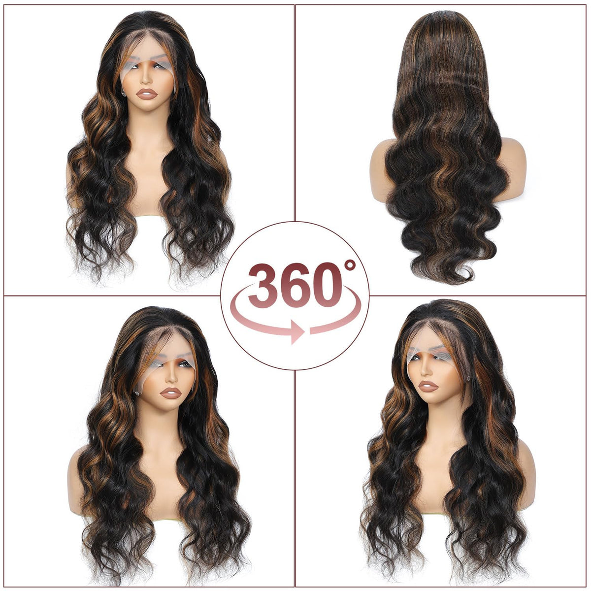 Visheart virgin Brazilian hair wig provides natural movement and fullness